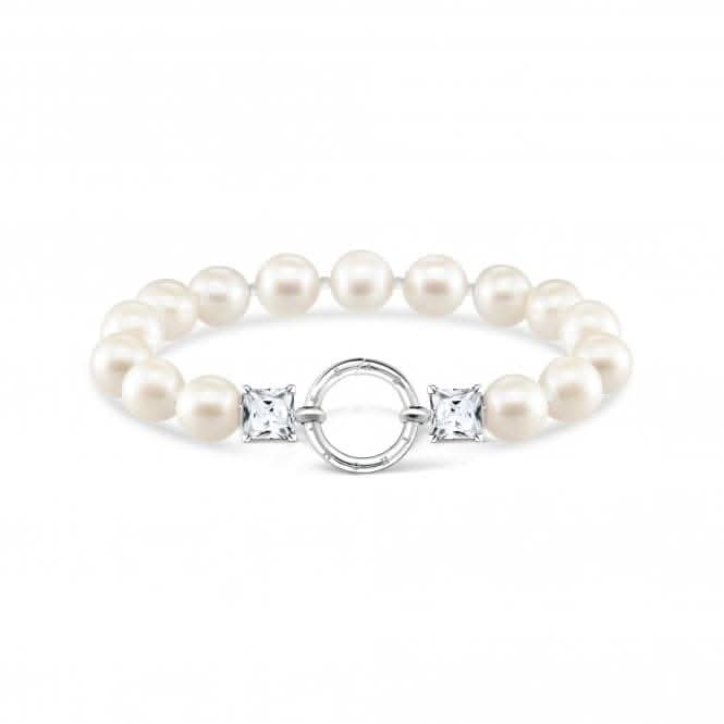 Sterling Silver Pearl Zirconia White Bracelet A2072-167-14