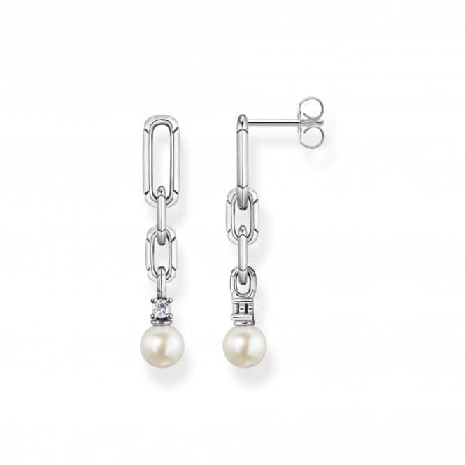 Sterling Silver Pearls And Links Earrings H2205-167-14