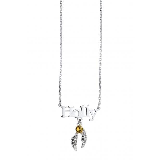 Sterling Silver Personalised Necklace with Golden Snitch CharmHarry PotterHPSN004 - PS
