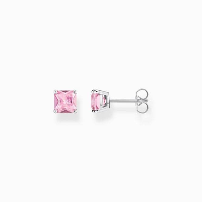 Sterling Silver Pink Stone Ear Studs H2174-051-9