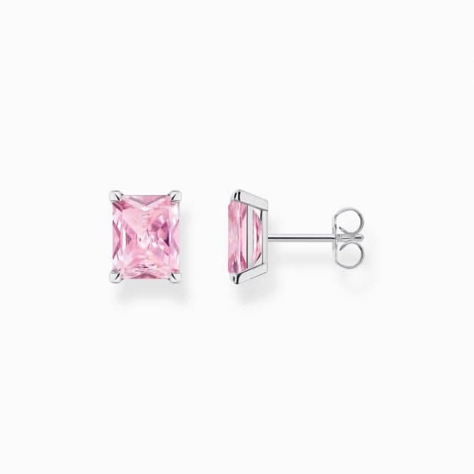 Sterling Silver Pink Stone Ear Studs H2201-051-9