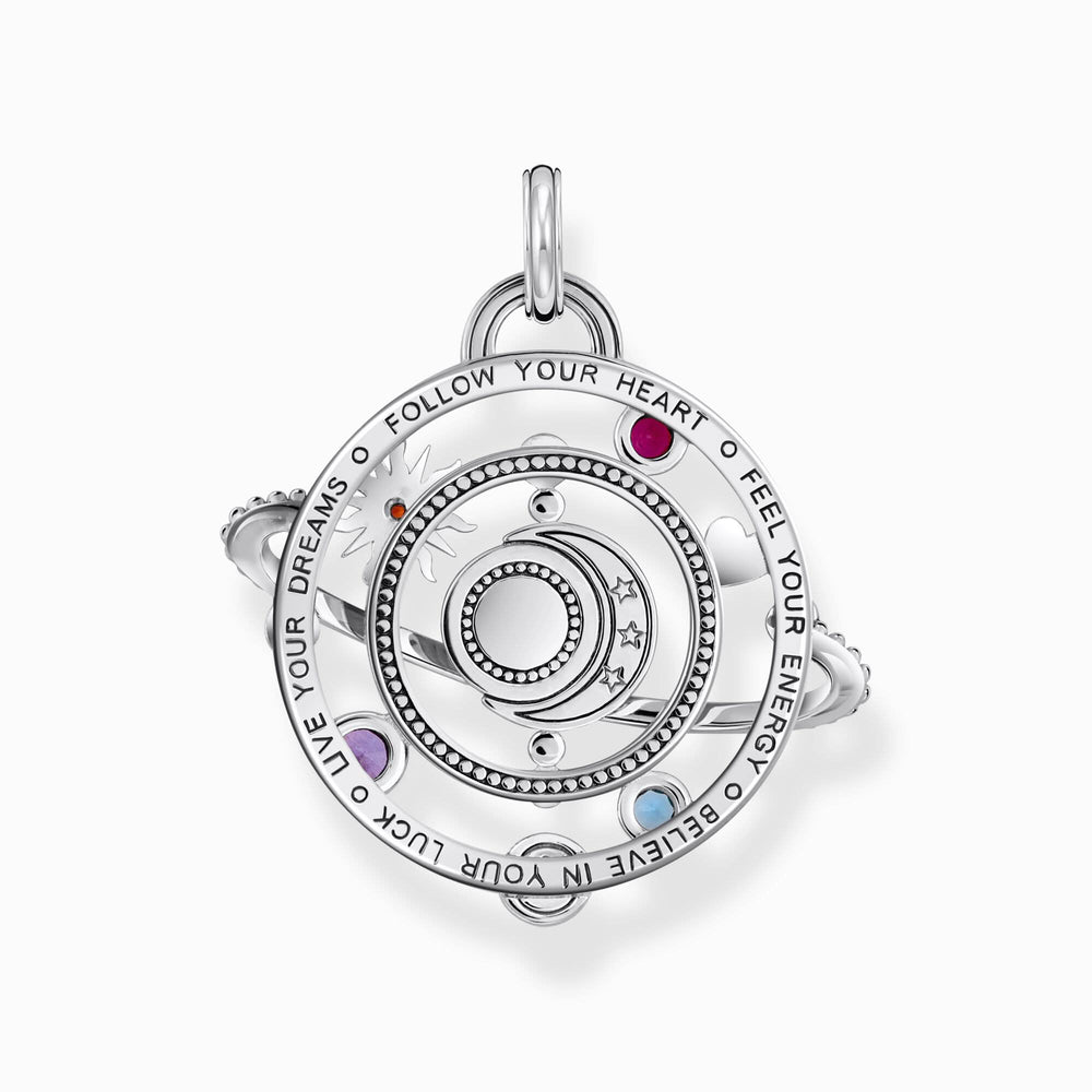 Sterling Silver Planetary Ring With Stones Pendant  PE953-318-7