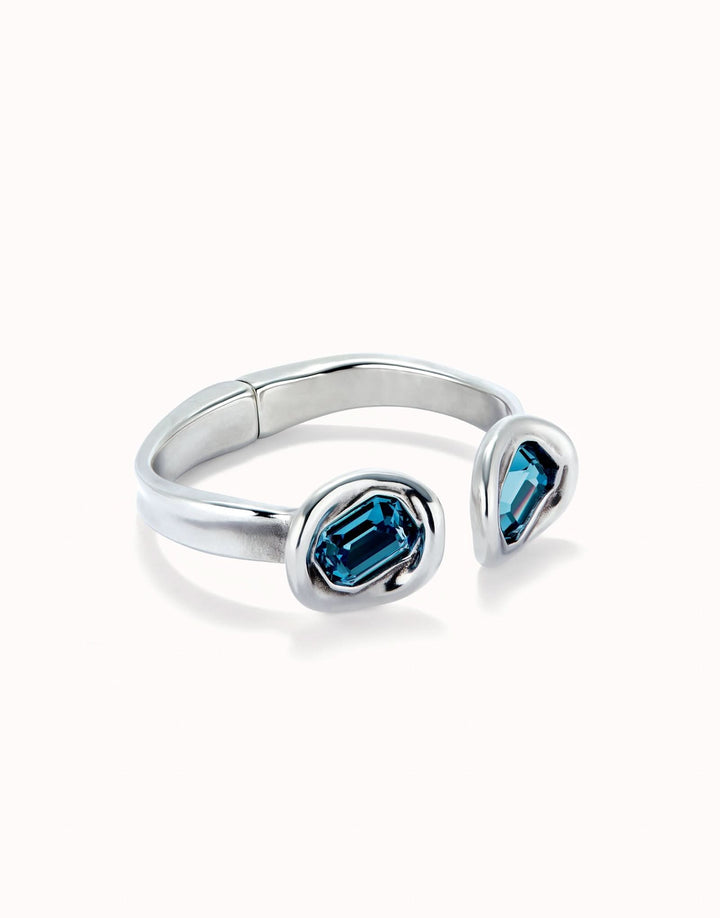 Sterling Silver Plated Faceted Crystal Blue Bracelet PUL2453AZOMTLUNOde50PUL2453AZOMTL0M