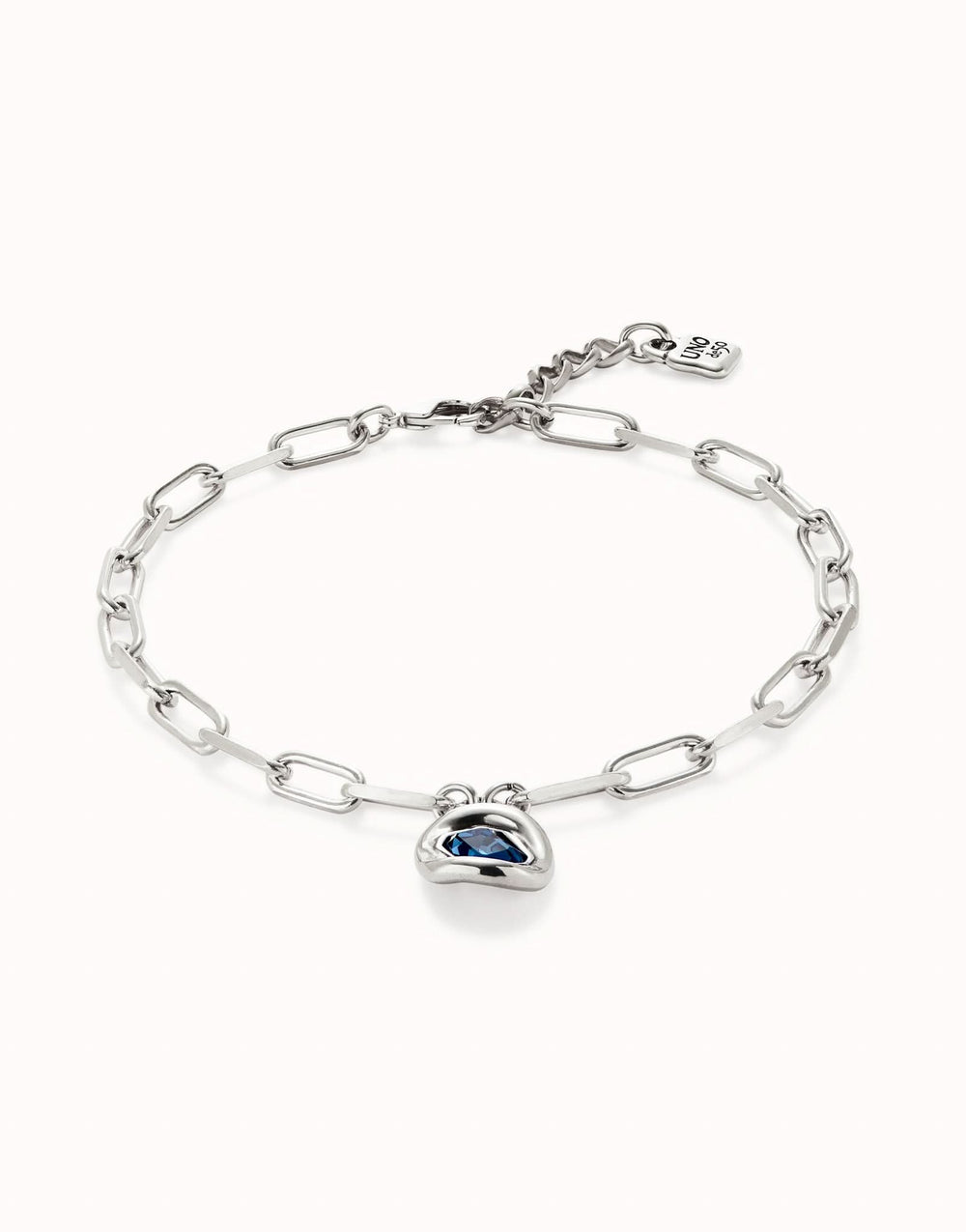Sterling Silver Plated Faceted Crystal Blue Necklace COL1945AZOMTL