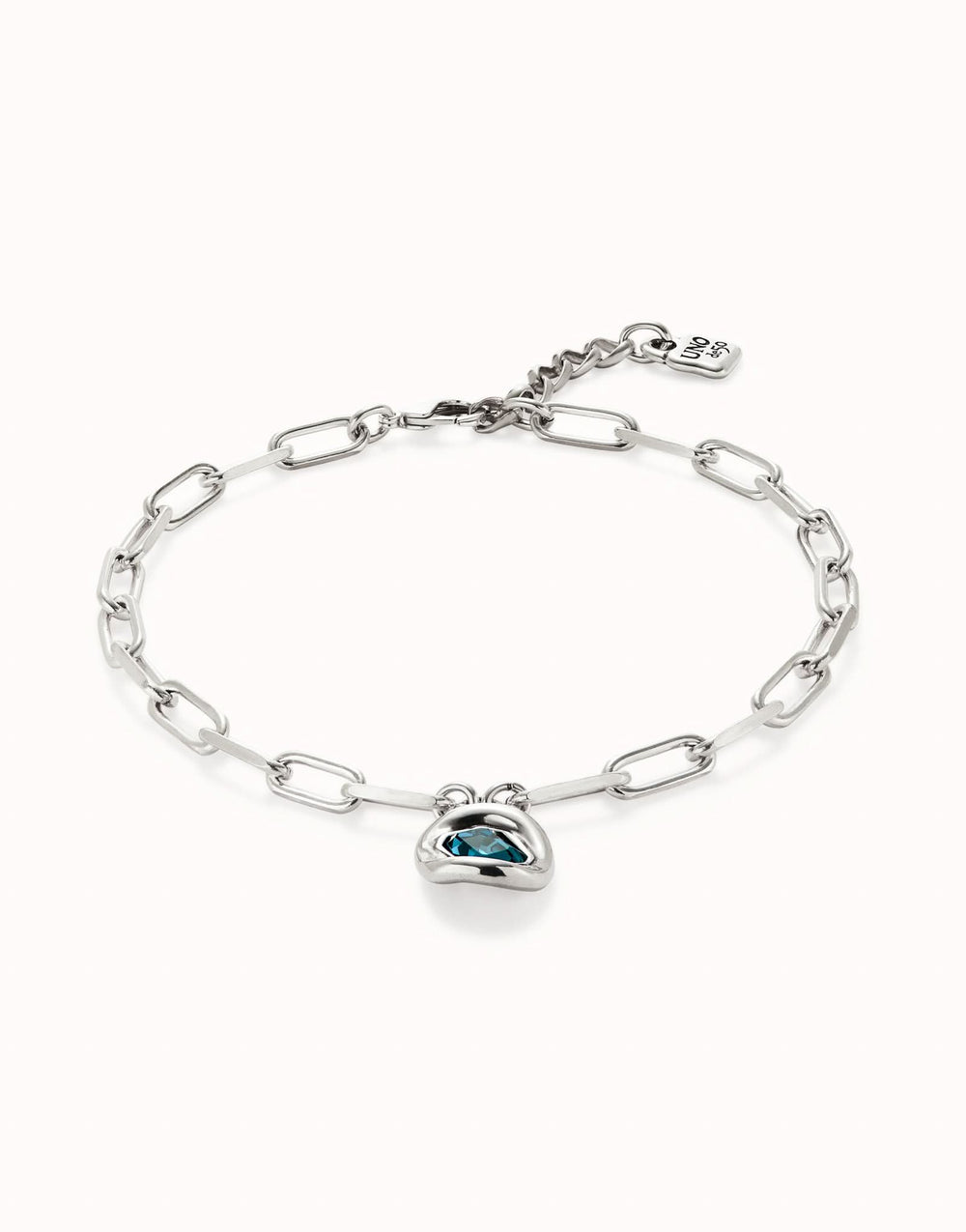 Sterling Silver Plated Faceted Crystal Blue Necklace COL1945AZUMTL