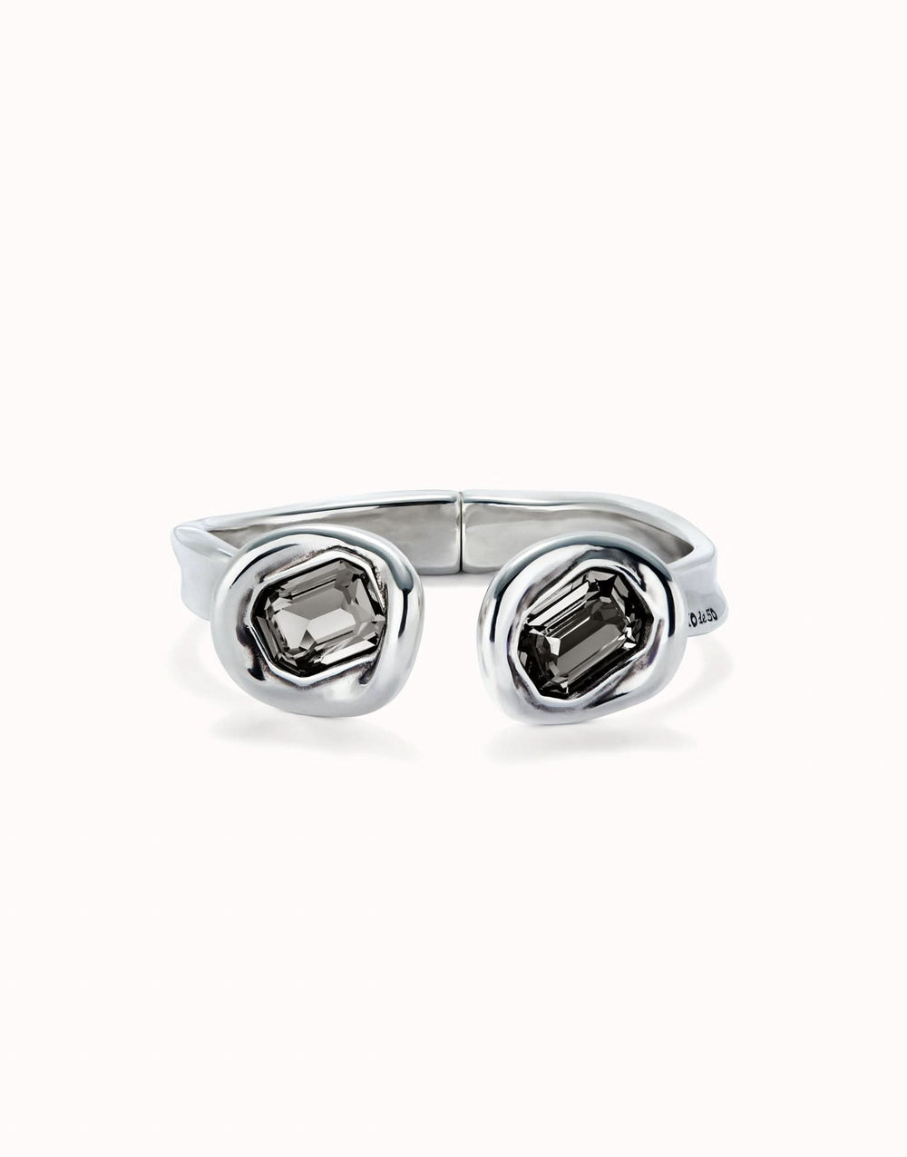 Sterling Silver Plated Faceted Crystal Grey Bracelet PUL2453GRSMTL