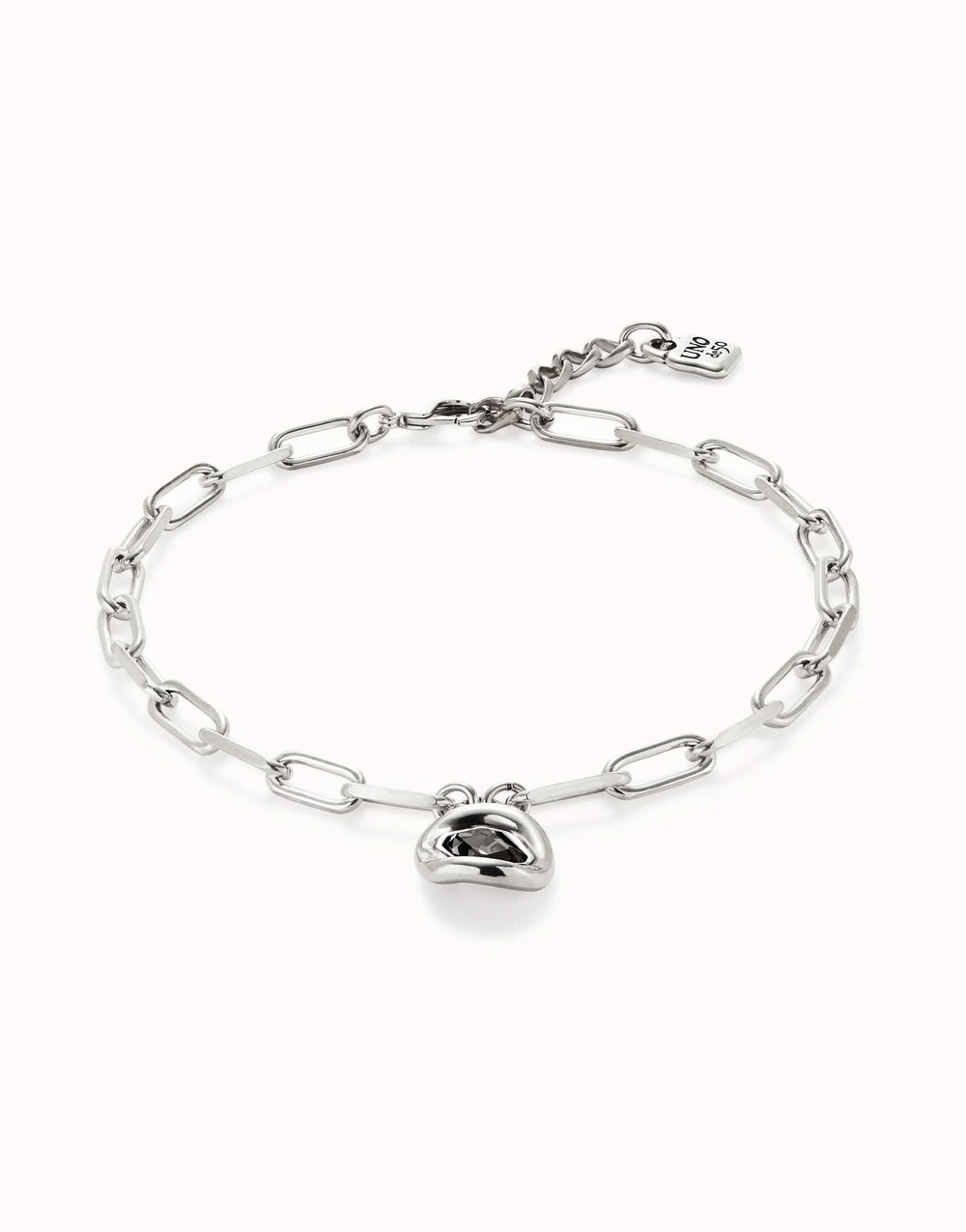 Sterling Silver Plated Faceted Crystal Grey Necklace COL1945GRSMTL