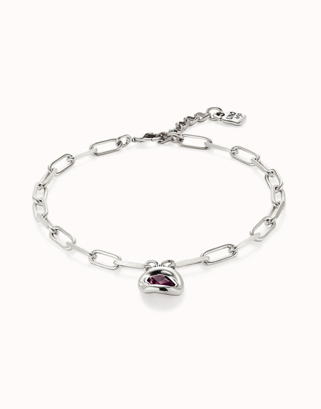 Sterling Silver Plated Faceted Crystal Pink Necklace COL1945RSAMTLUNOde50COL1945RSAMTL0U