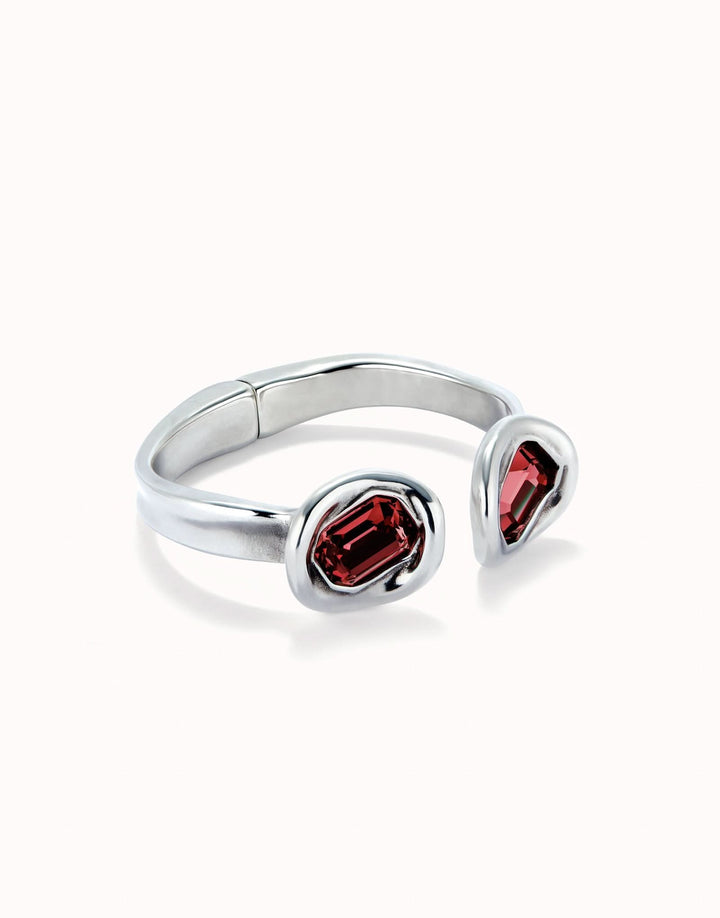 Sterling Silver Plated Faceted Crystal Red Bracelet PUL2453ROJMTLUNOde50PUL2453ROJMTL0M