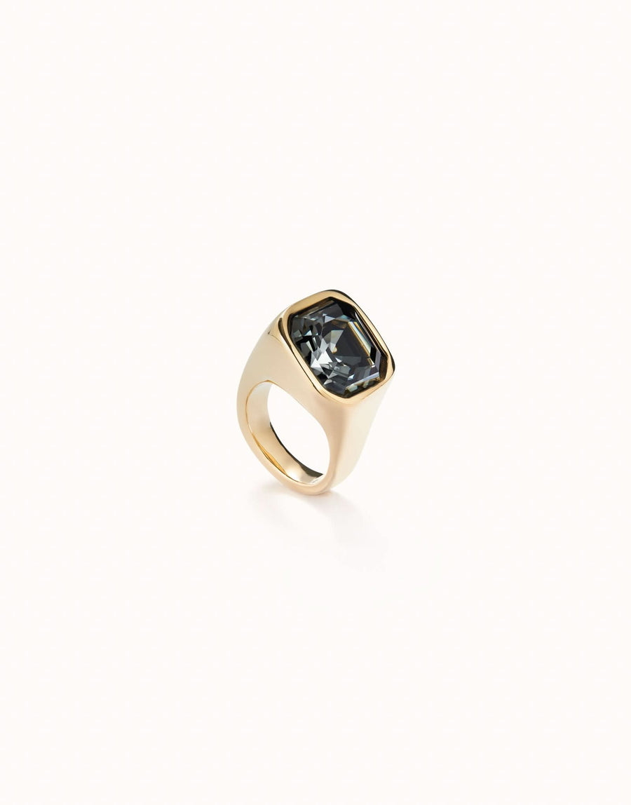 Sterling Silver Plated Faceted Crystal White Ring ANI0823GRSORO