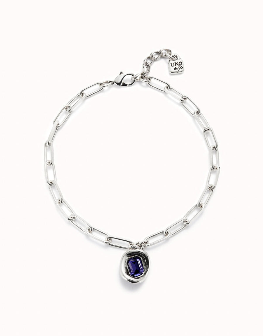 Sterling Silver Plated Metal Purple Necklace COL1945MORMTL