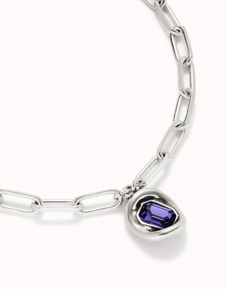 Sterling Silver Plated Metal Purple Necklace COL1945MORMTLUNOde50COL1945MORMTL0U