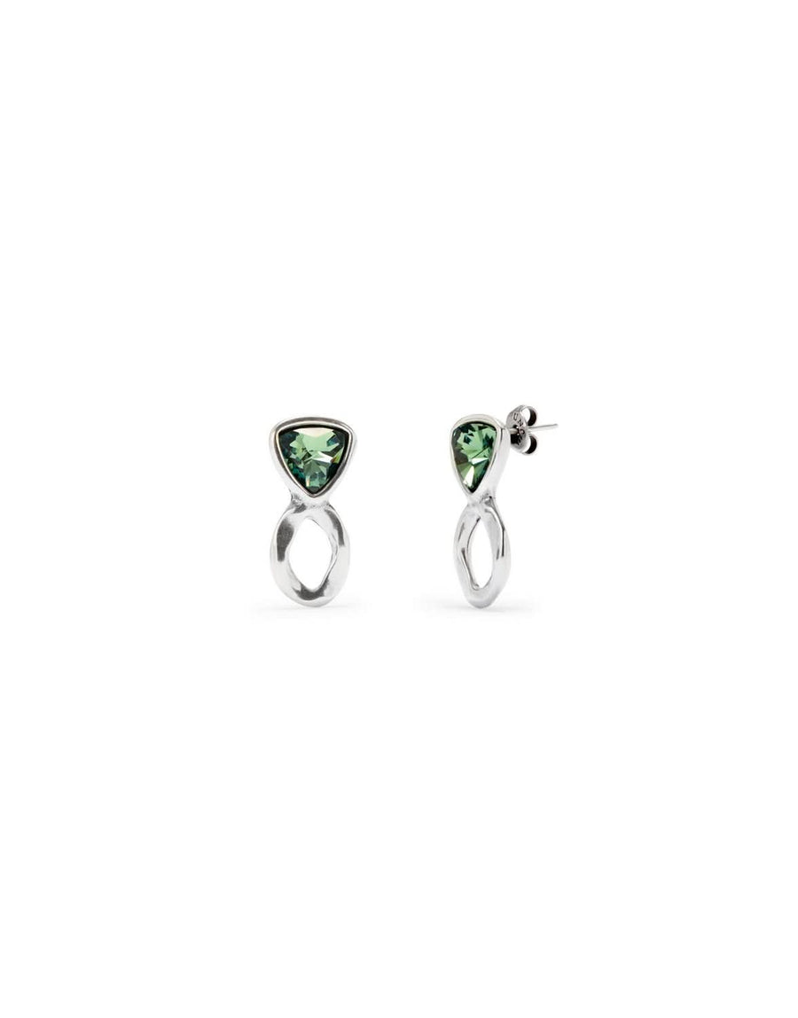 Sterling Silver Plated Ser Camaleonica Green Earrings PEN0980VRDMTL0U