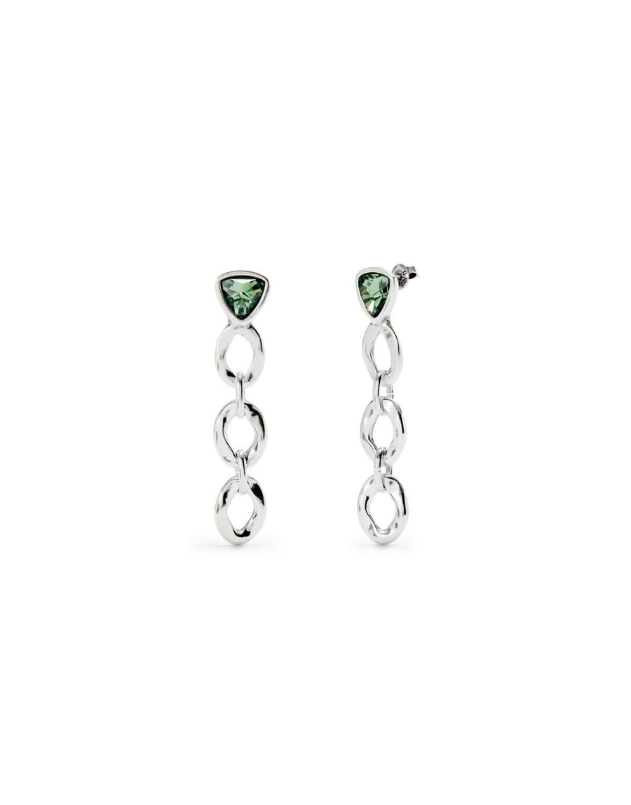Sterling Silver Plated Ser Camaleonica Green Earrings PEN0981VRDMTL0U