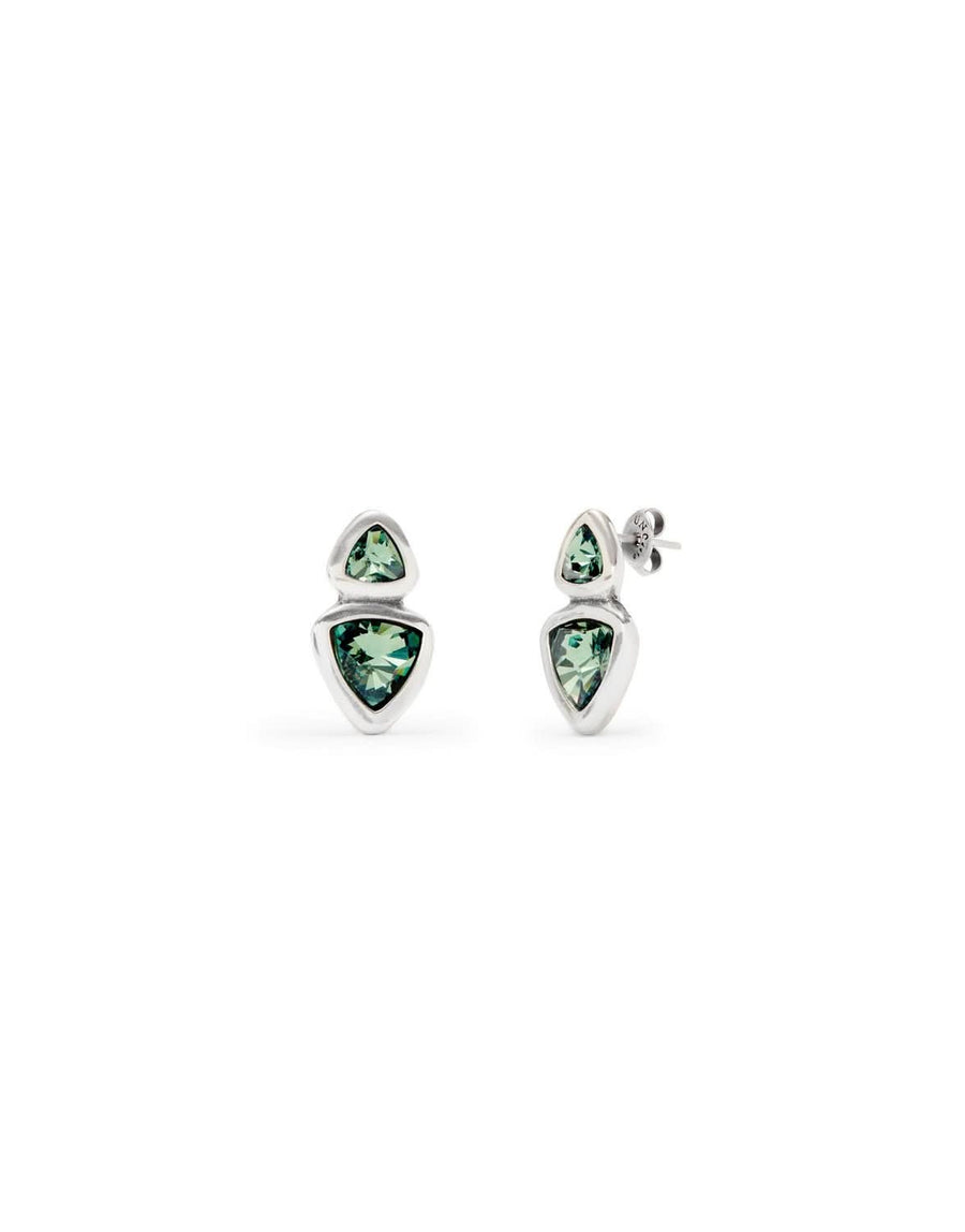 Sterling Silver Plated Ser Camaleonica Green Earrings PEN0982VRDMTL0U