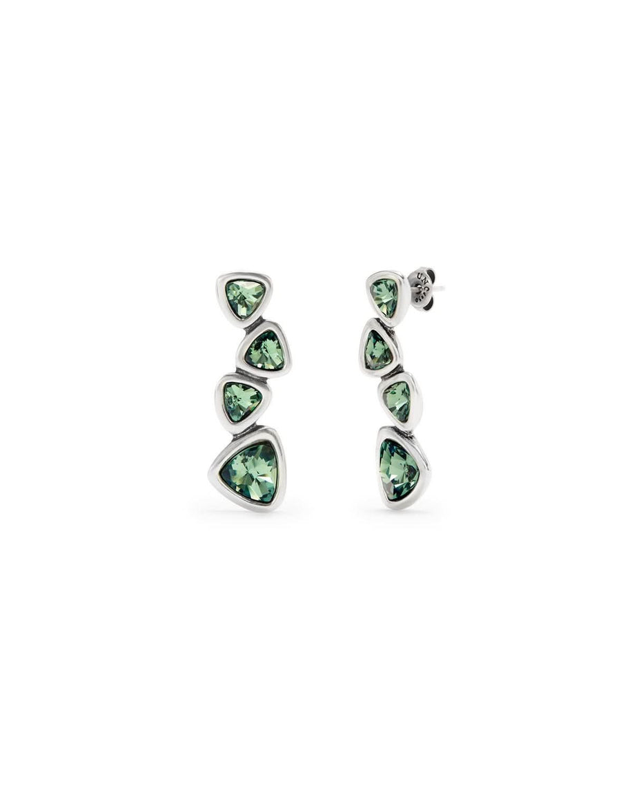 Sterling Silver Plated Ser Camaleonica Green Earrings PEN0983VRDMTL0U
