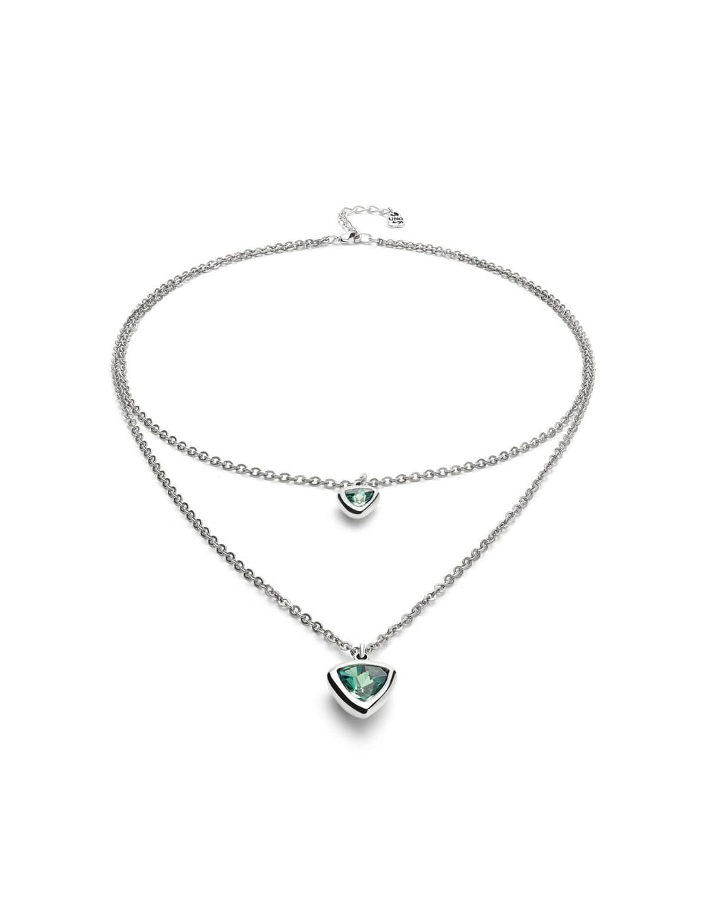 Sterling Silver Plated Ser Camaleonica Green Necklace COL2000VRDMTL0U