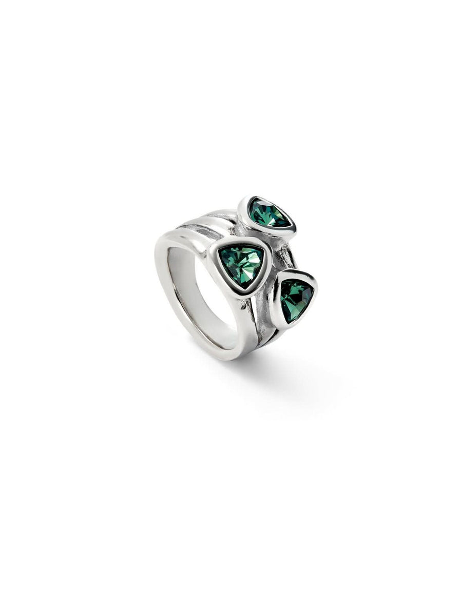 Sterling Silver Plated Ser Camaleonica Green Ring ANI0849VRDMTL