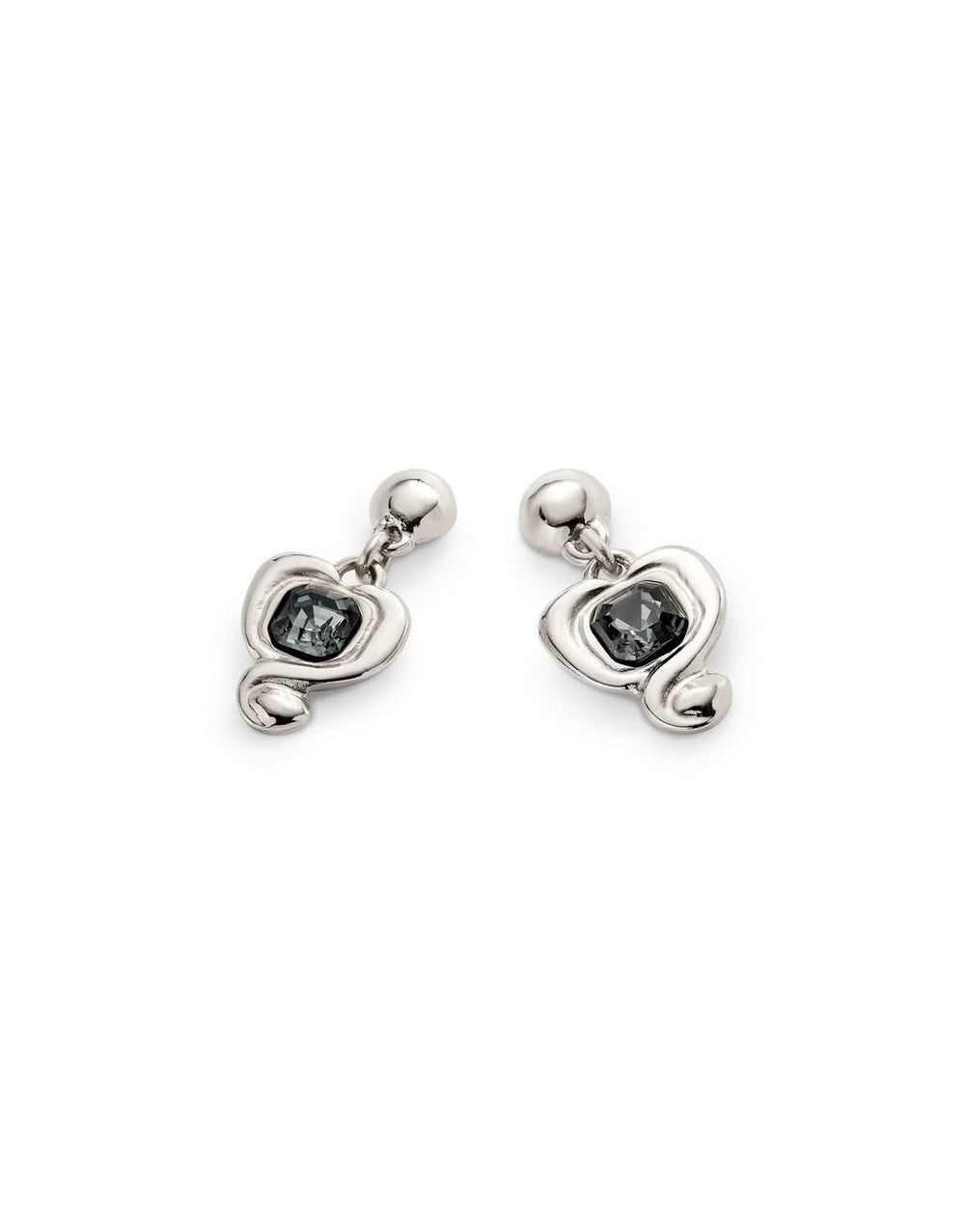 Sterling Silver Plated Ser Expresiva Black Earrings PEN0997NGRMTL0U