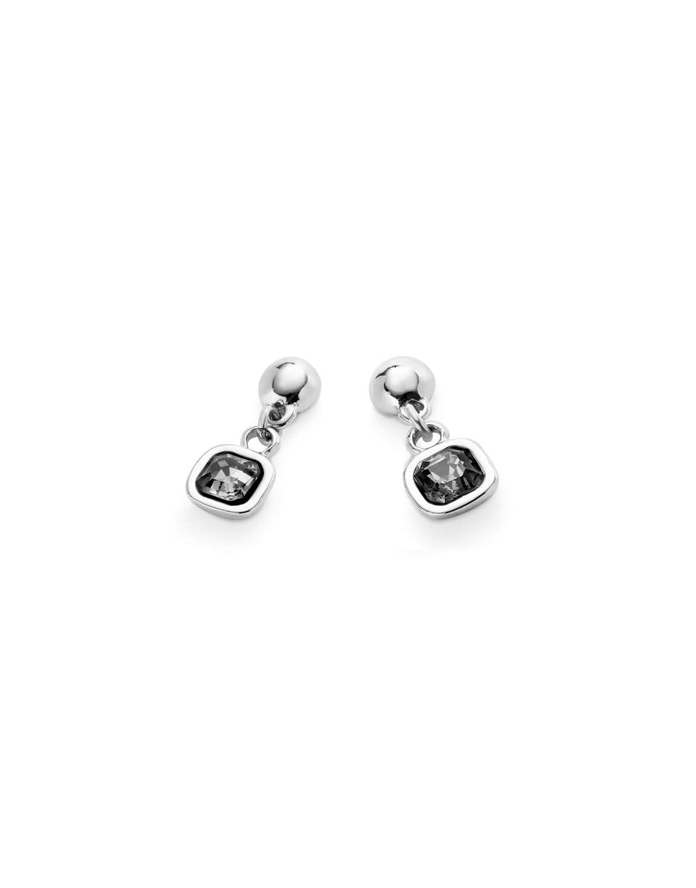 Sterling Silver Plated Ser Expresiva Black Earrings PEN0998NGRMTL0U