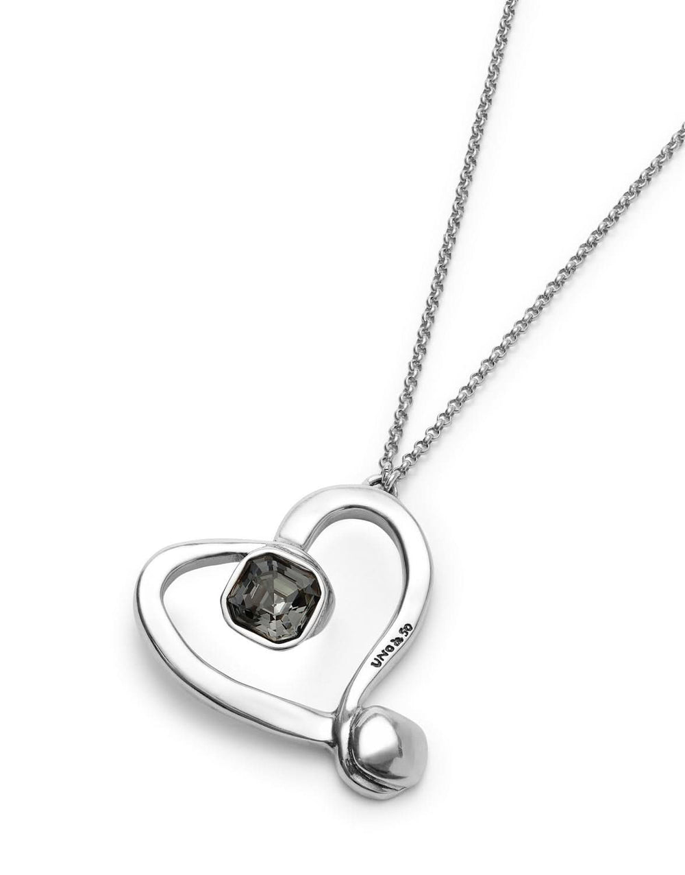 Sterling Silver Plated Ser Expresiva Black Necklace COL1990NGRMTL0U