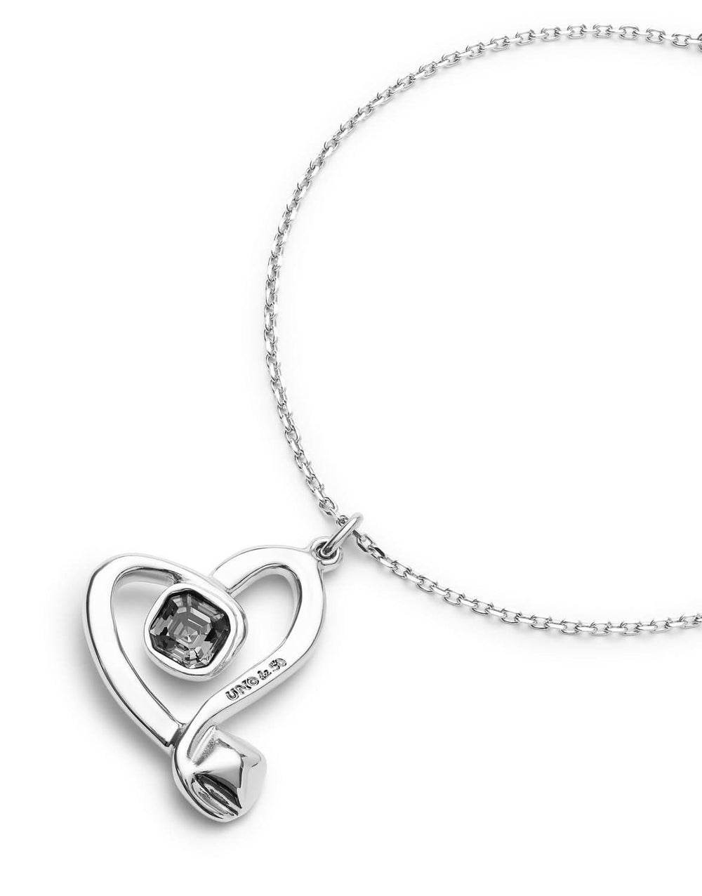 Sterling Silver Plated Ser Expresiva Black Pendant Necklace COL1989NGRMTL0U