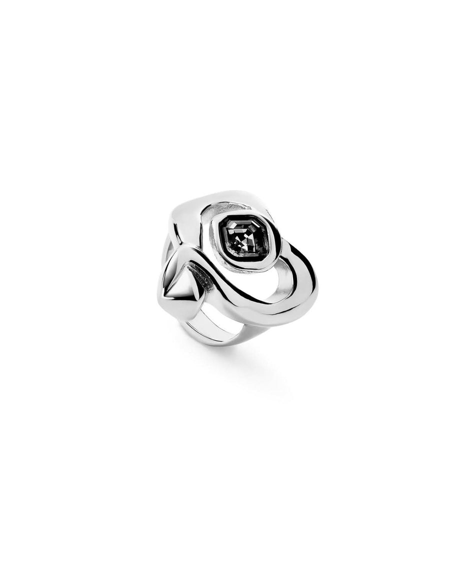 Sterling Silver Plated Ser Expresiva Black Ring ANI0842NGRMTL