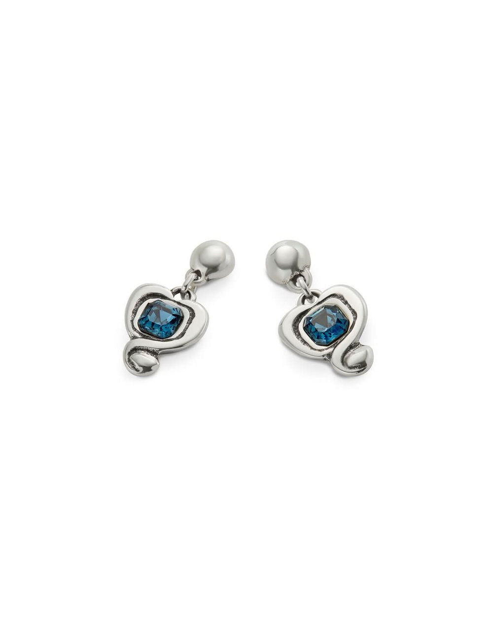 Sterling Silver Plated Ser Expresiva Blue Earrings PEN0997AZOMTL0U