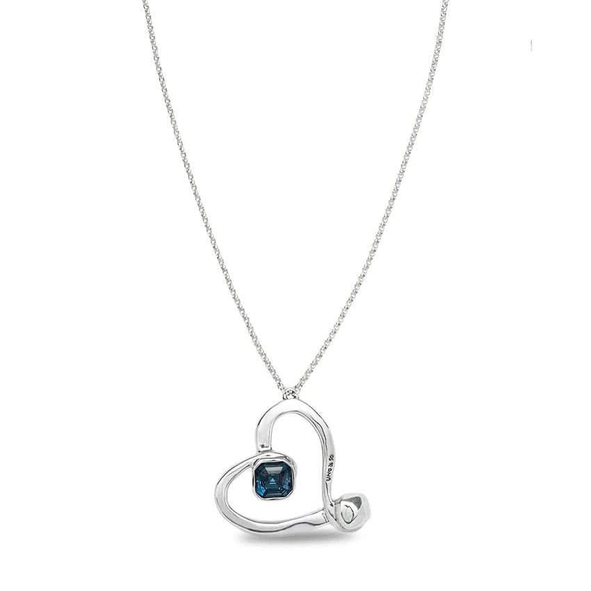 Sterling Silver Plated Ser Expresiva Blue Necklace COL1990AZOMTL0U