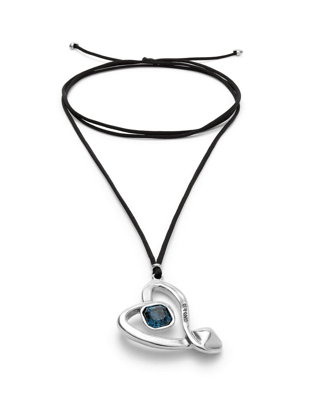 Sterling Silver Plated Ser Expresiva Blue Necklace COL2012AZOMTL0U