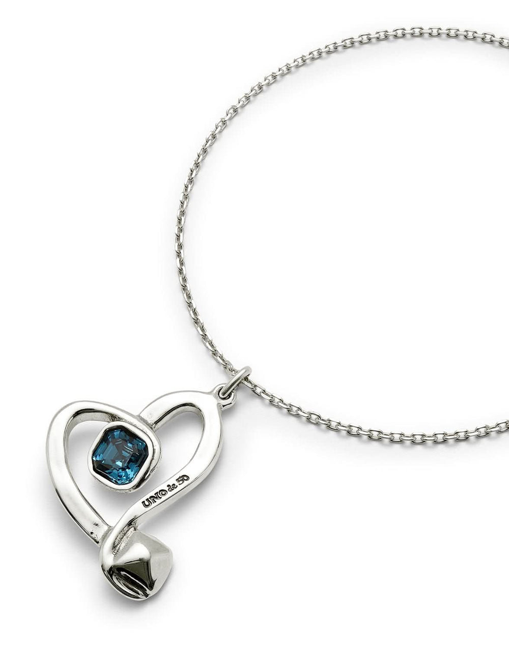 Sterling Silver Plated Ser Expresiva Blue Pendant Necklace COL1989AZOMTL0U