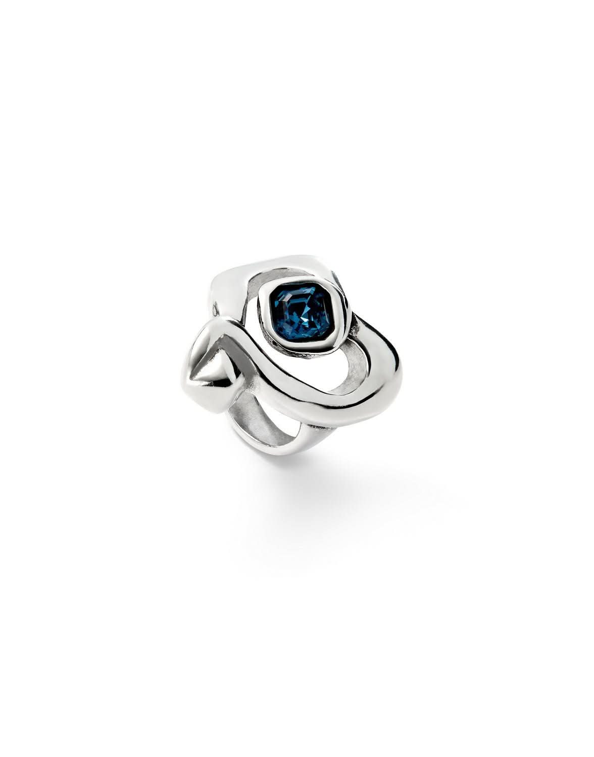 Sterling Silver Plated Ser Expresiva Blue Ring ANI0842AZOMTLUNOde50ANI0842AZOMTL12