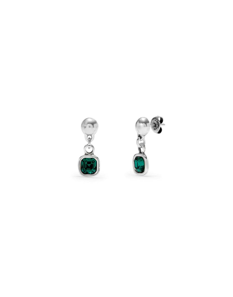 Sterling Silver Plated Ser Expresiva Green Earrings PEN0998VRDMTL0U
