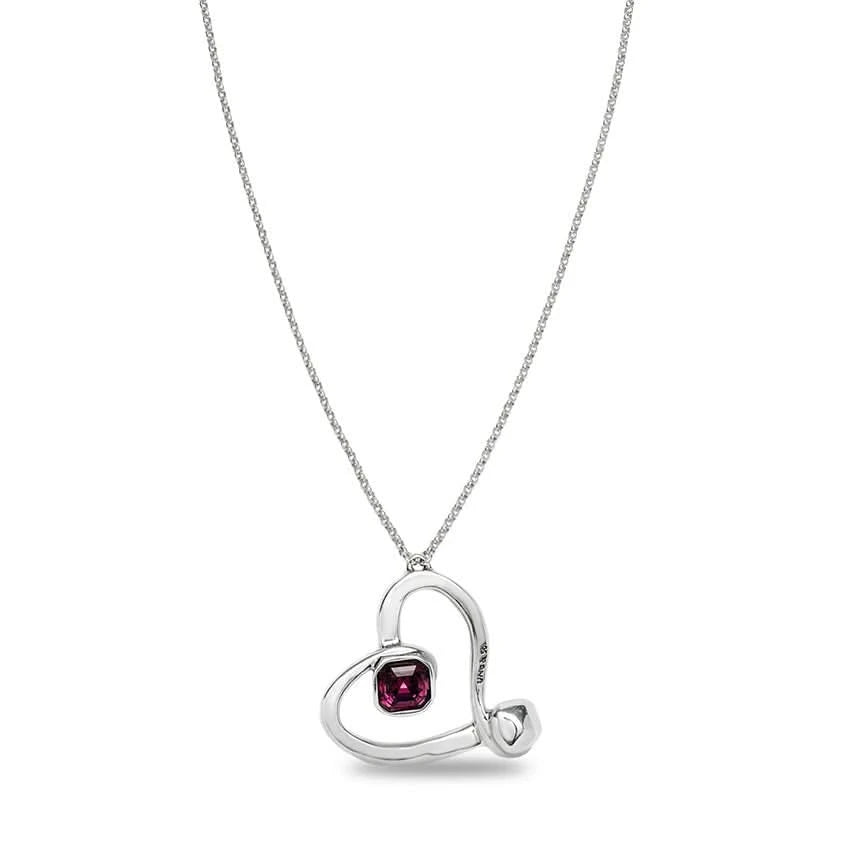 Sterling Silver Plated Ser Expresiva Pink Necklace COL1990RSAMTL0U