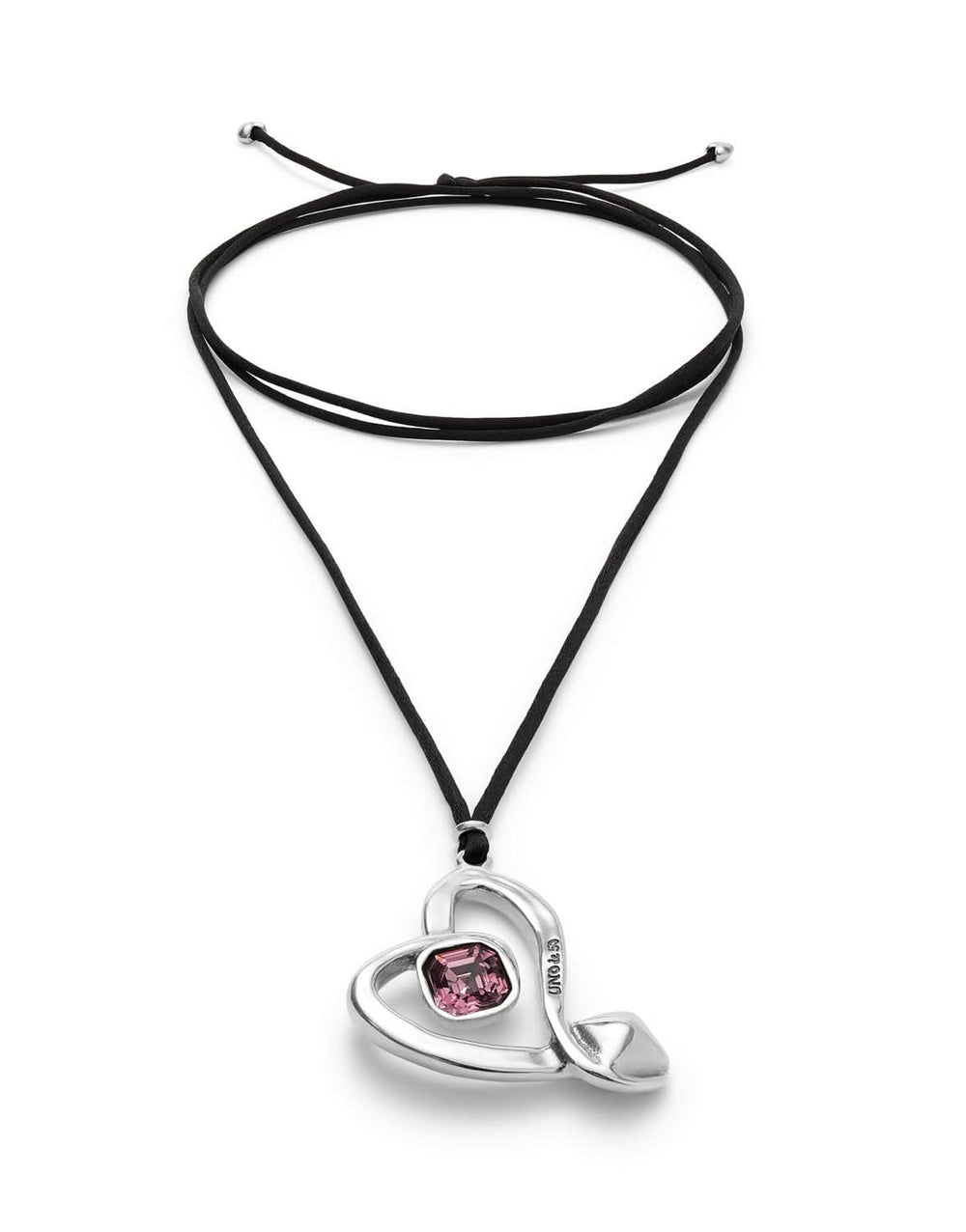 Sterling Silver Plated Ser Expresiva Pink Necklace COL2012RSAMTL0U