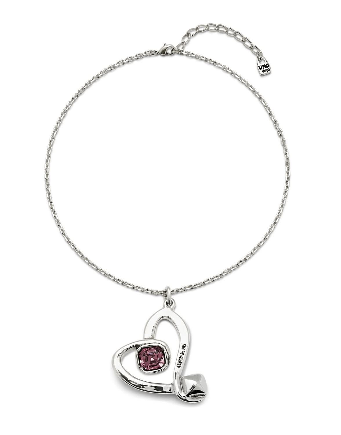 Sterling Silver Plated Ser Expresiva Pink Pendant Necklace COL1989RSAMTL0UUNOde50COL1989RSAMTL0U