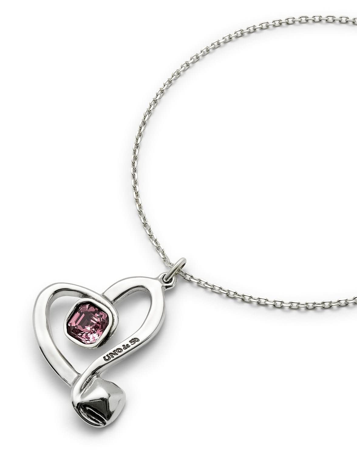 Sterling Silver Plated Ser Expresiva Pink Pendant Necklace COL1989RSAMTL0UUNOde50COL1989RSAMTL0U