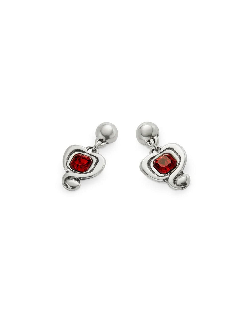 Sterling Silver Plated Ser Expresiva Red Earrings PEN0997ROJMTL0U