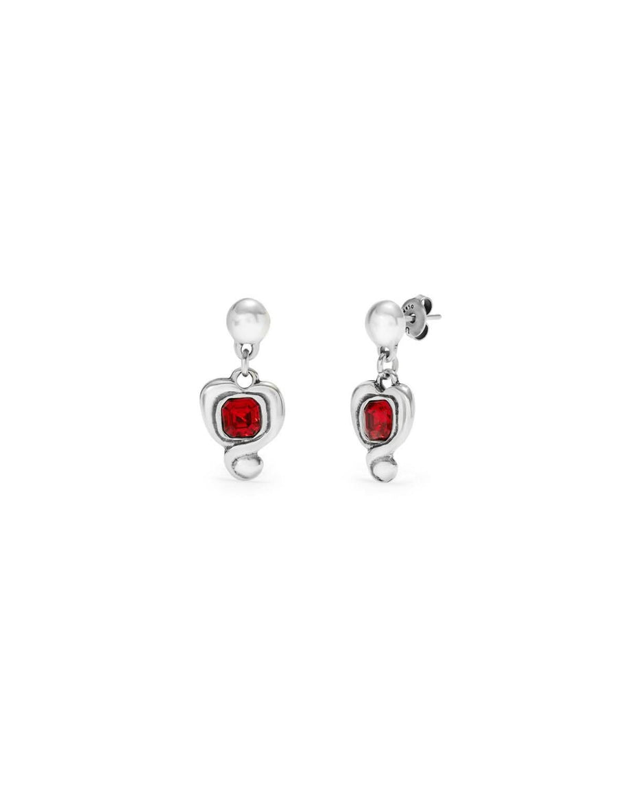 Sterling Silver Plated Ser Expresiva Red Earrings PEN0997ROJMTL0U