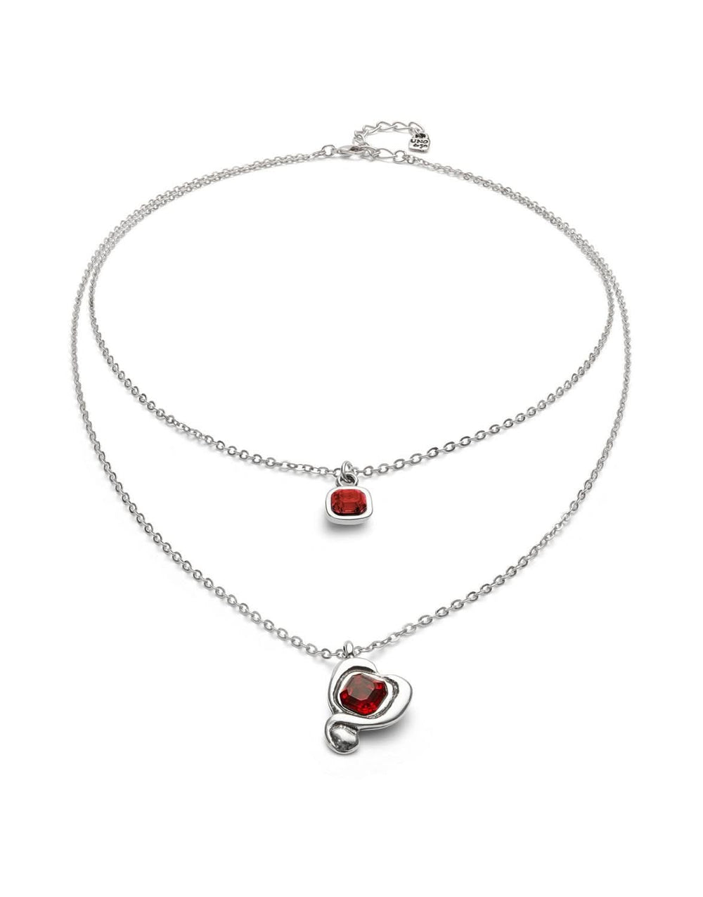 Sterling Silver Plated Ser Expresiva Red Pendant COL2002ROJMTL0U