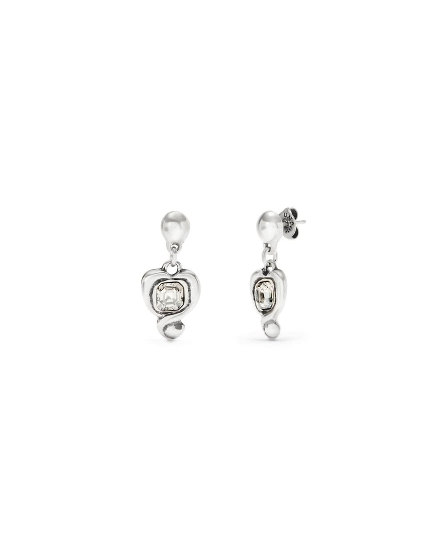 Sterling Silver Plated Ser Expresiva White Earrings PEN0997CRSMTL0U