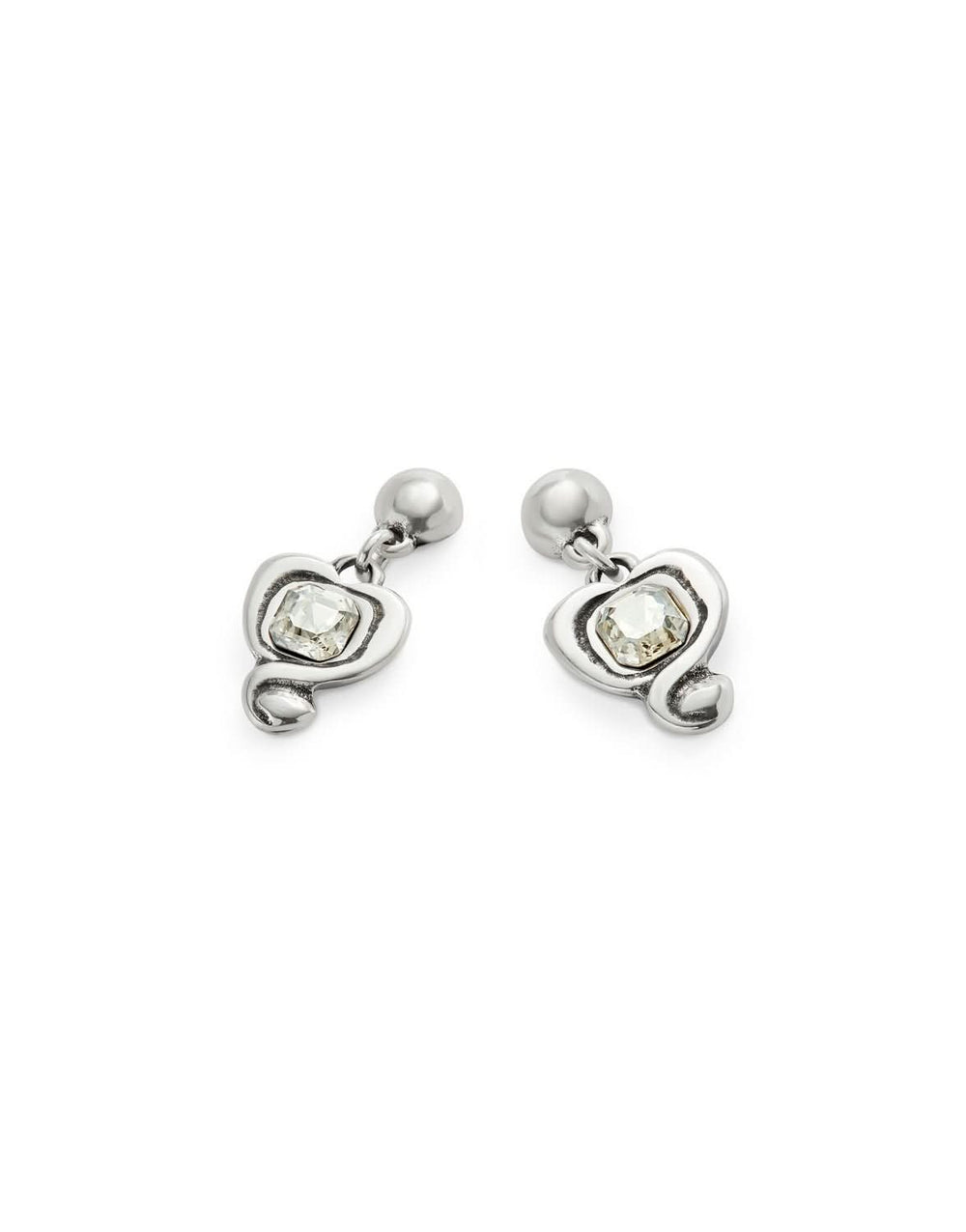 Sterling Silver Plated Ser Expresiva White Earrings PEN0997CRSMTL0U