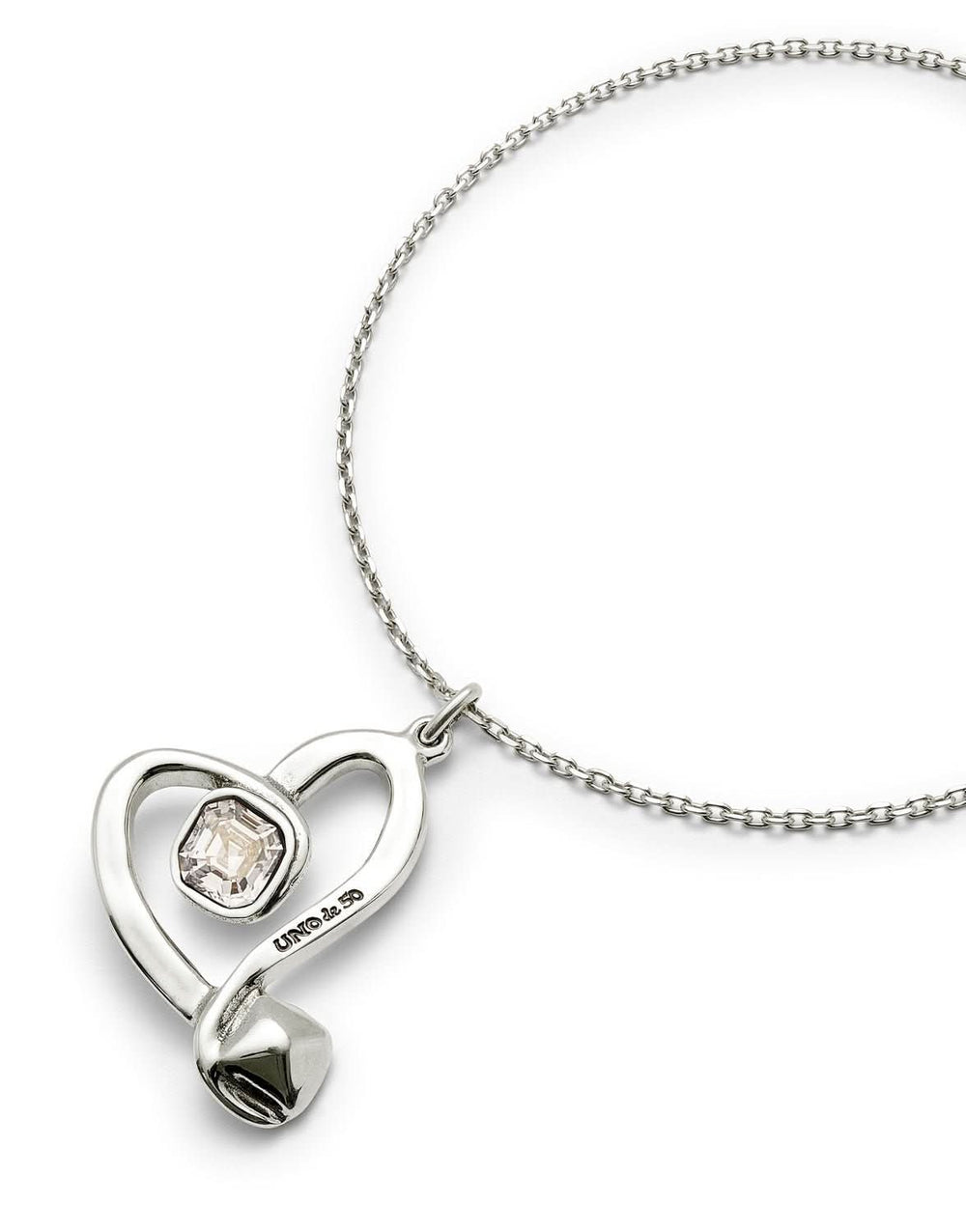 Sterling Silver Plated Ser Expresiva White Pendant Necklace COL1989CRSMTL0U