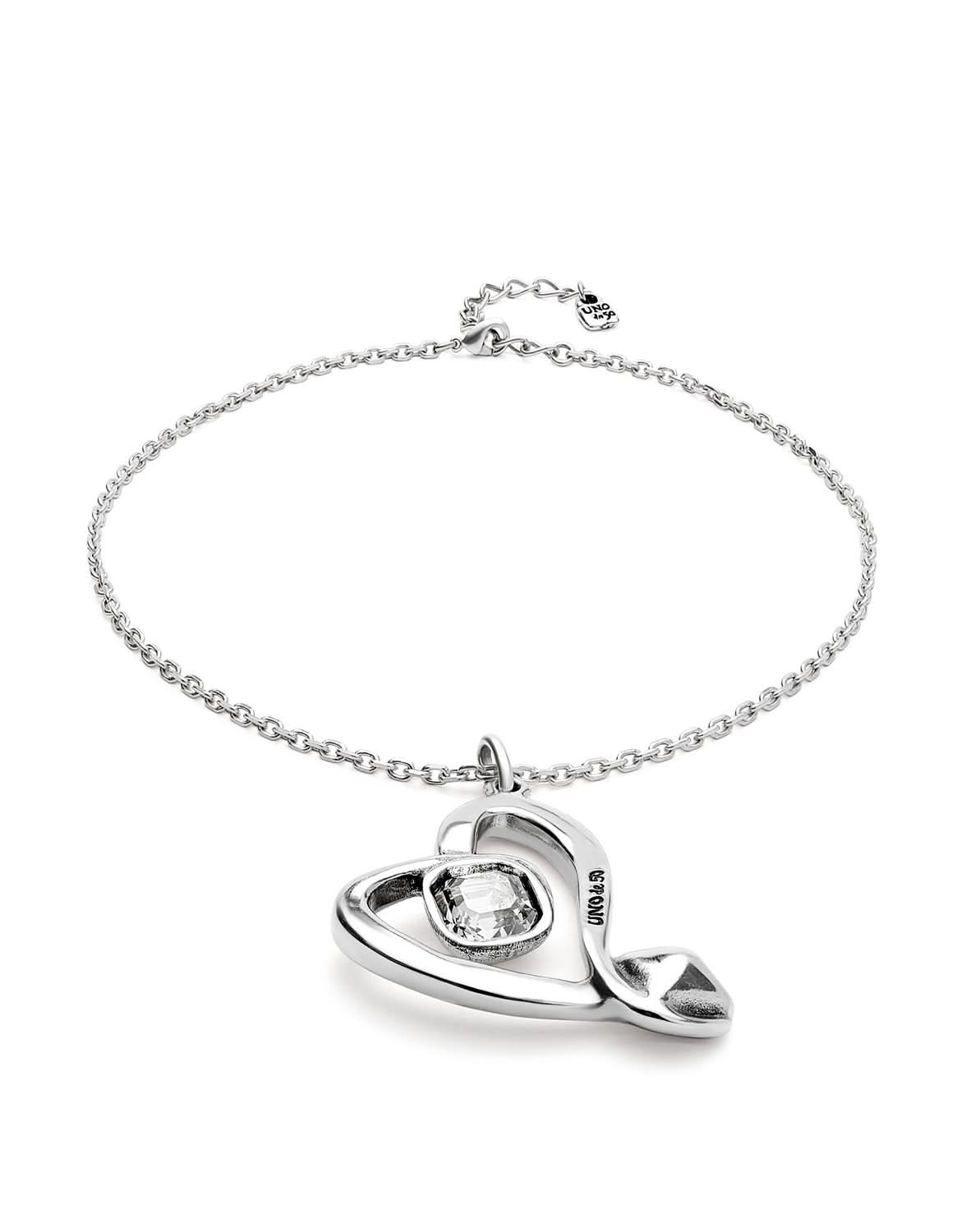 Sterling Silver Plated Ser Expresiva White Pendant Necklace COL1989CRSMTL0UUNOde50COL1989CRSMTL0U