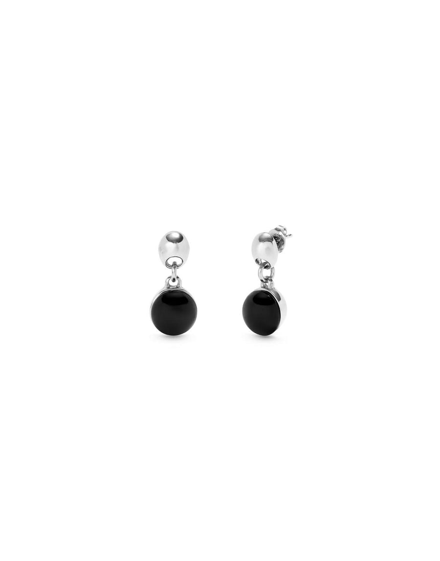 Sterling Silver Plated Ser Fascinante Black Earrings PEN0995NGRMTL0U