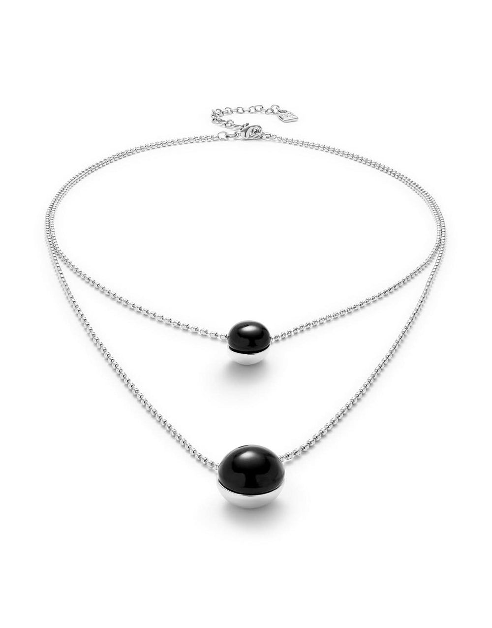 Sterling Silver Plated Ser Fascinante Black Pendant COL2003NGRMTL0U