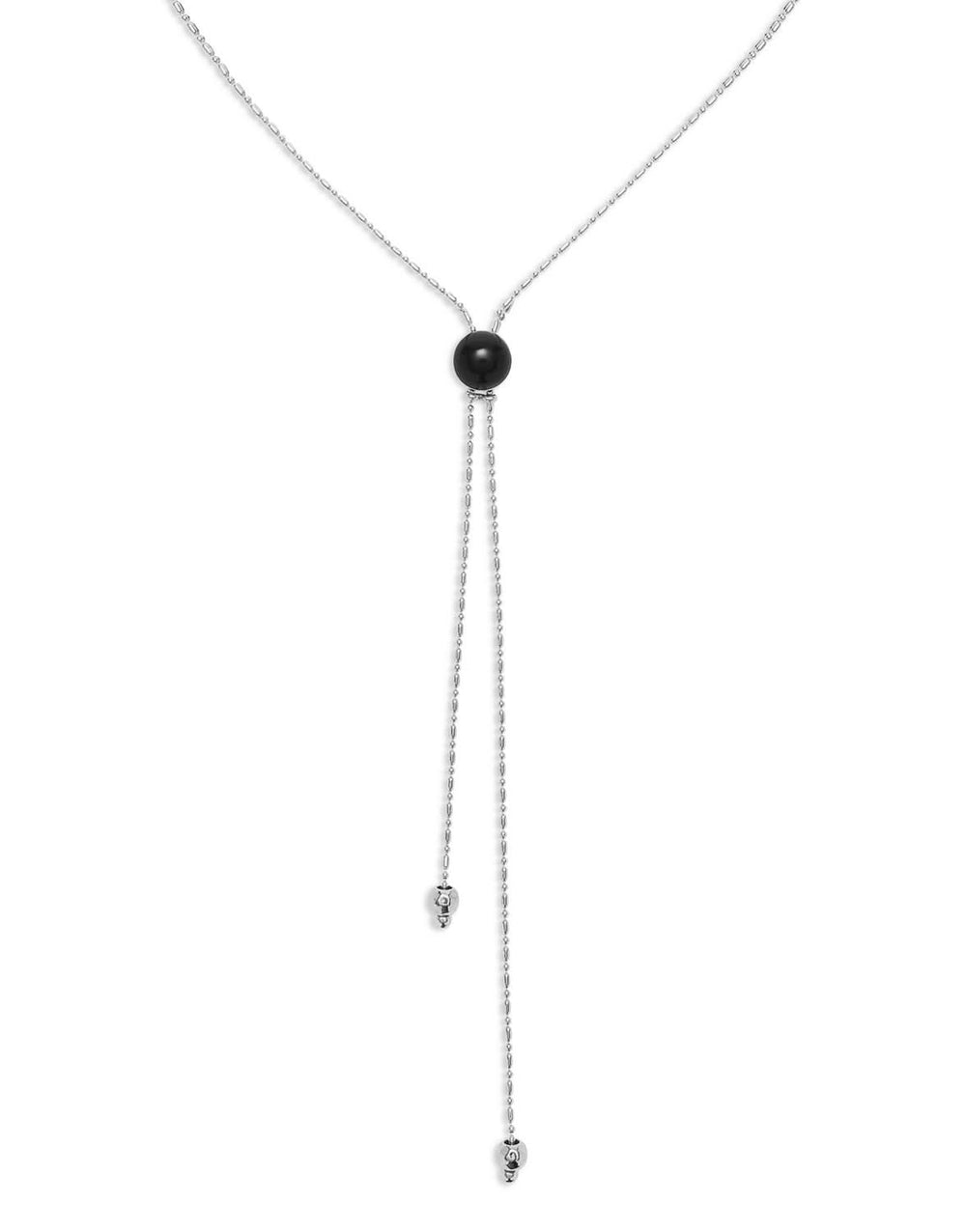 Sterling Silver Plated Ser Fascinante Black Pendant COL2004NGRMTL0U