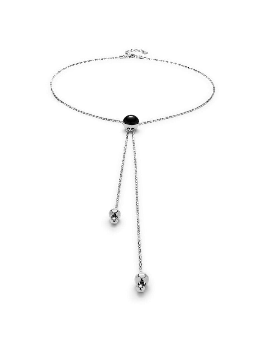 Sterling Silver Plated Ser Fascinante Black Pendant COL2004NGRMTL0U
