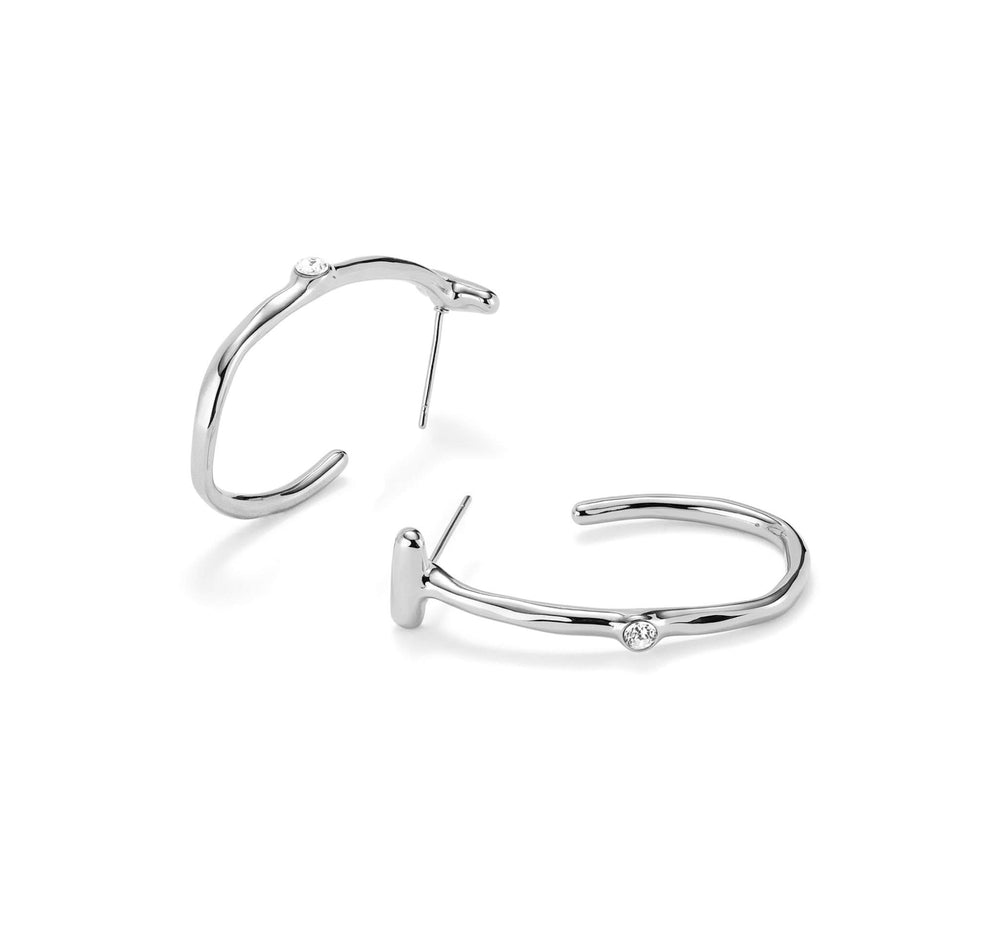 Sterling Silver Plated Ser Indomable White Earrings PEN0959BLNMTL0U
