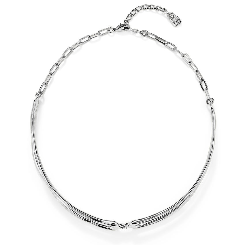 Sterling Silver Plated Ser Indomable White Necklace COL1935BLNMTL0U